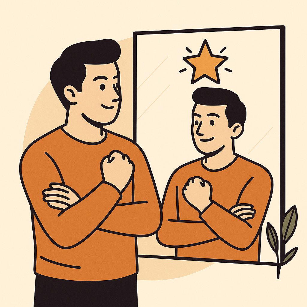 “Ilustrasi seseorang dengan growth mindset”
